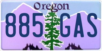 OR license plate 885GAS
