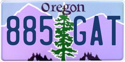 OR license plate 885GAT
