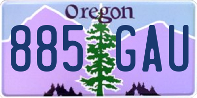 OR license plate 885GAU