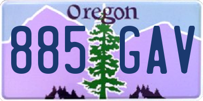 OR license plate 885GAV