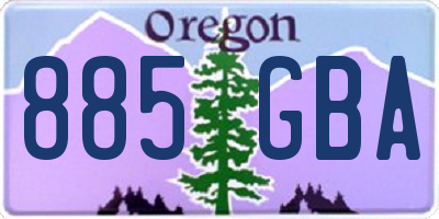 OR license plate 885GBA