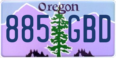 OR license plate 885GBD