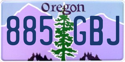 OR license plate 885GBJ