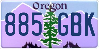 OR license plate 885GBK