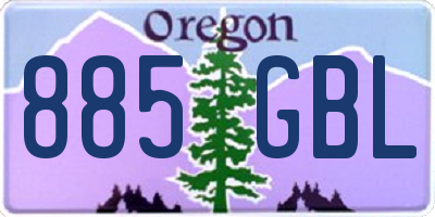 OR license plate 885GBL