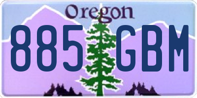 OR license plate 885GBM