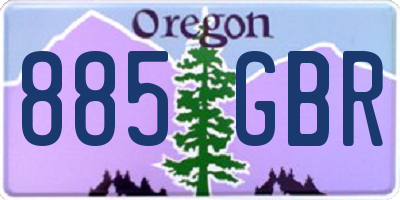 OR license plate 885GBR