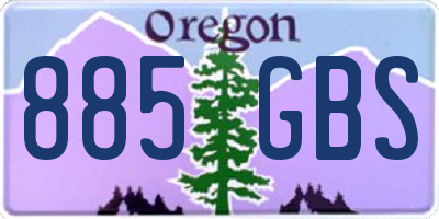OR license plate 885GBS