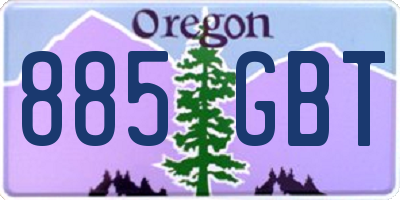 OR license plate 885GBT