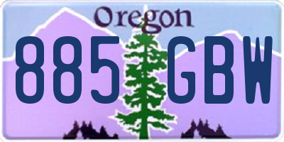 OR license plate 885GBW