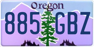 OR license plate 885GBZ