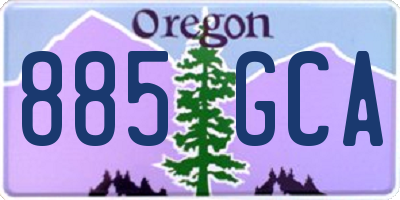 OR license plate 885GCA