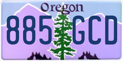 OR license plate 885GCD