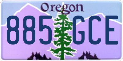 OR license plate 885GCE