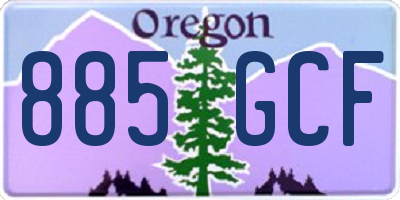 OR license plate 885GCF