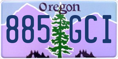 OR license plate 885GCI