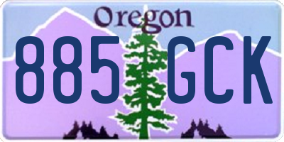 OR license plate 885GCK