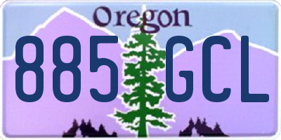 OR license plate 885GCL