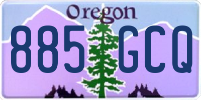 OR license plate 885GCQ