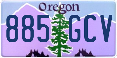 OR license plate 885GCV