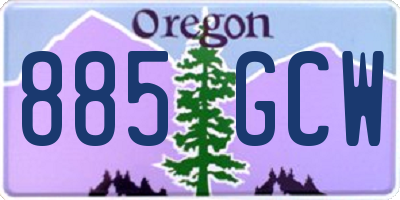 OR license plate 885GCW