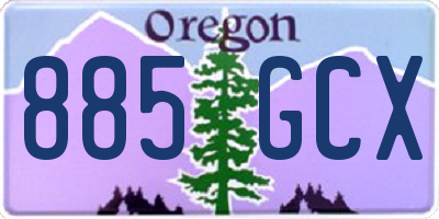 OR license plate 885GCX