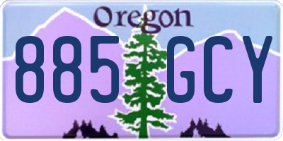 OR license plate 885GCY