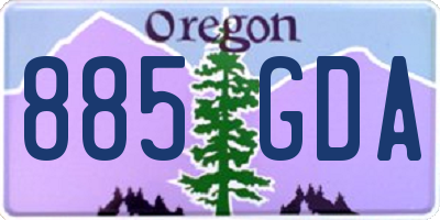 OR license plate 885GDA