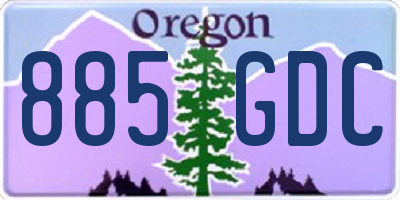 OR license plate 885GDC