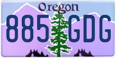OR license plate 885GDG