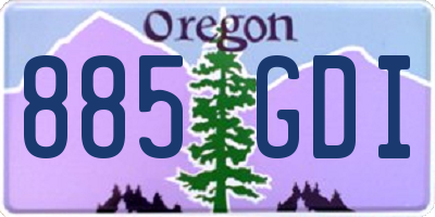 OR license plate 885GDI