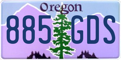 OR license plate 885GDS