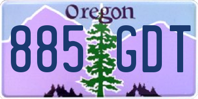 OR license plate 885GDT