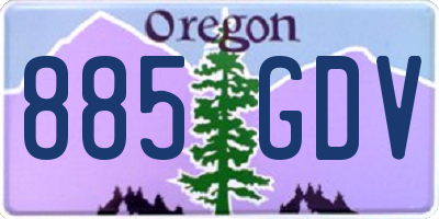 OR license plate 885GDV