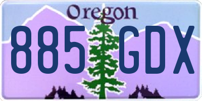 OR license plate 885GDX
