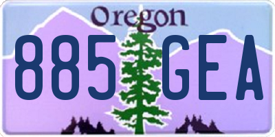OR license plate 885GEA