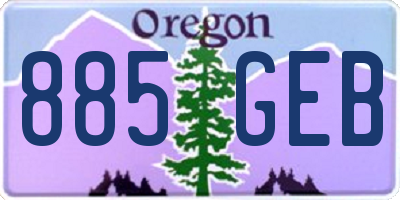 OR license plate 885GEB