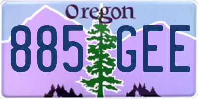 OR license plate 885GEE