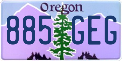 OR license plate 885GEG
