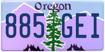 OR license plate 885GEI