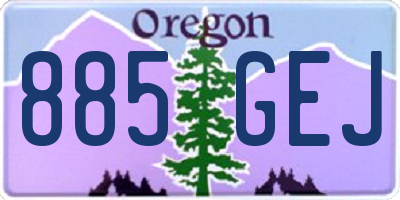 OR license plate 885GEJ
