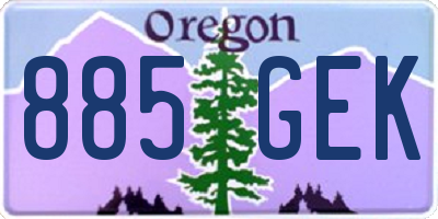 OR license plate 885GEK