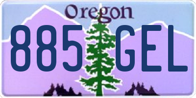 OR license plate 885GEL