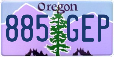 OR license plate 885GEP