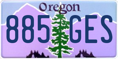 OR license plate 885GES