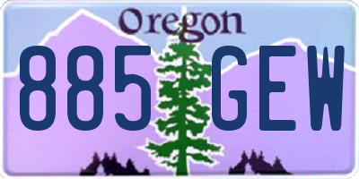 OR license plate 885GEW