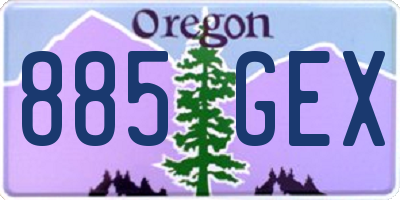 OR license plate 885GEX