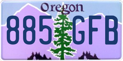 OR license plate 885GFB