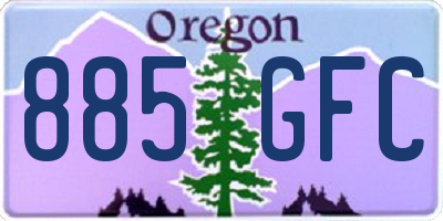 OR license plate 885GFC
