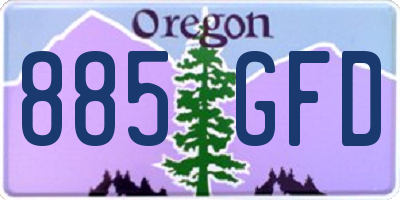 OR license plate 885GFD